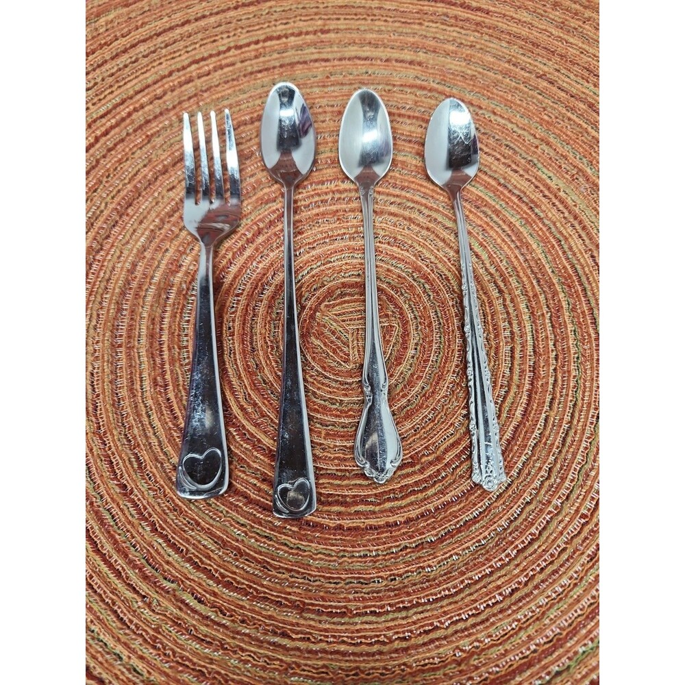 Vintage Oneida Baby Silverware Assorted Patterns Lot Of 4
